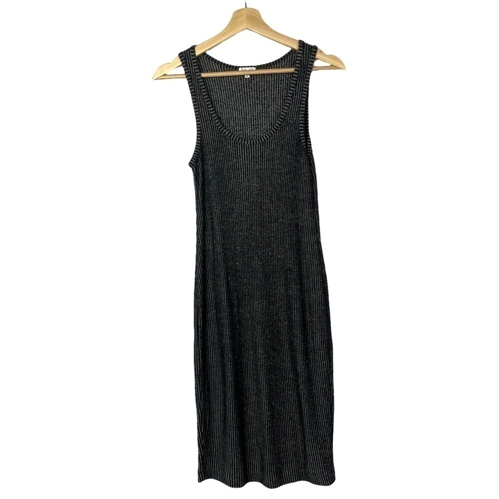Splendid Dark‎ Gray Ribbed Scoop Neck Bodycon Dress S